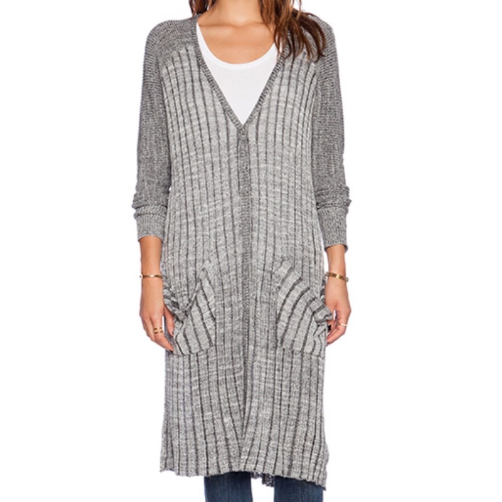 Free People Shadow Stripe Pocket Cardi Duster